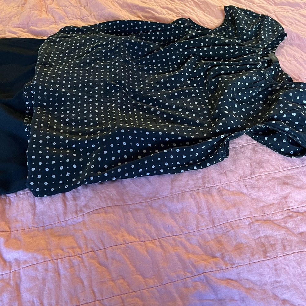 J Crew 100% silk top. Black and white - .size 12
